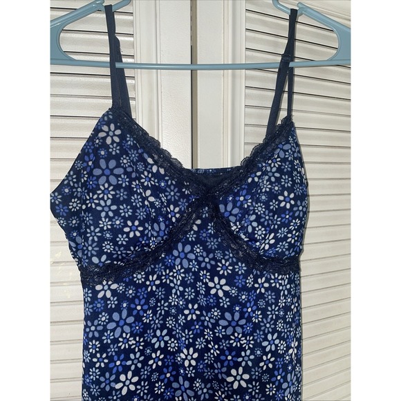 NO BOUNDARIES Blue Floral Lace Trim Mini Dress Women's Size L - Picture 5 of 8